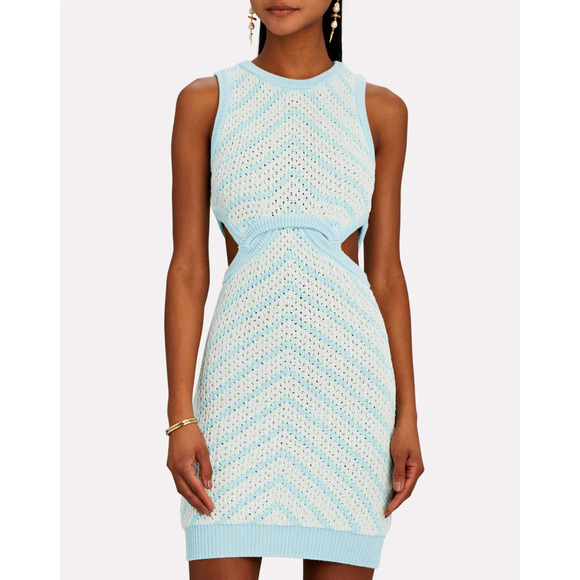 For Love and Lemons Corina Cut Out Mini Dress Blue (Flawed) - Picture 2 of 10
